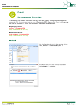 E-Mail-Serveradressen &uuml;berpr&uuml;fen