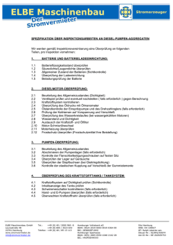 Inspektionsplan - ELBE Maschinenbau GmbH