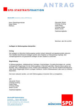 Auflagen im Wohnungsbau überprüfen Antrag Die Auflagen im