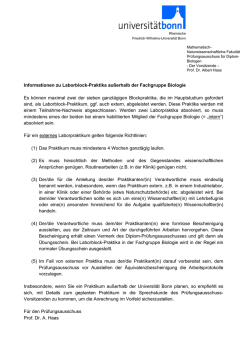 Informationen zu Laborblock-Praktika au&szlig;erhalb der Fachgruppe
