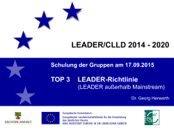 leader/clld 2014 - 2020 - Netzwerk LEADER Sachsen