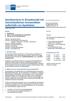 Sachkenntnis im Einzelhandel mit freiverkäuflichen