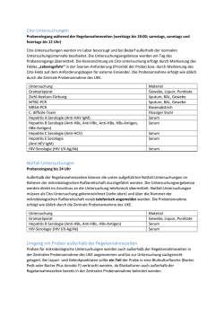 Cito‐Untersuchungen Notfall‐Untersuchungen Umgang mit