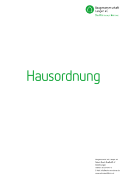 Hausordnung - Baugenossenschaft Langen