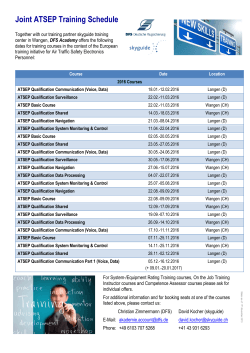 DFS ATSEP Training Schedule 2014/2015