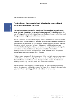 Vontobel Vontobel Asset Management nimmt Schweizer