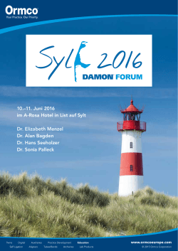 10.–11. Juni 2016 im A-Rosa Hotel in List auf Sylt Dr. Elizabeth
