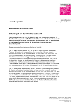 Berufungen an der Universität Luzern