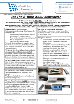 Ist Ihr E-Bike Akku schwach? - Wir sind bekannt f&uuml;r professionelle