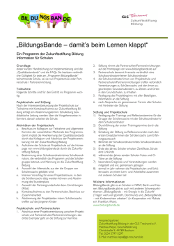 Information f&uuml;r Schulen