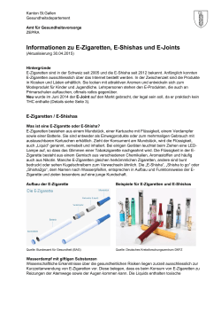 Infoblatt für Schulen: E-Zigaretten / E-Shishas