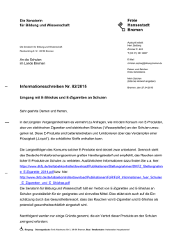 Informationsschreiben Nr. 82/2015 Umgang mit E