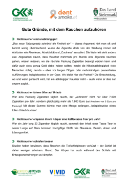 Gute Gr&uuml;nde, mit dem Rauchen aufzuh&ouml;ren