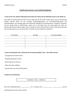 Indefinitpronomen und Indefinitbegleiter