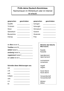 Prüfe deine Deutsch-Kenntnisse. Nachschauen im