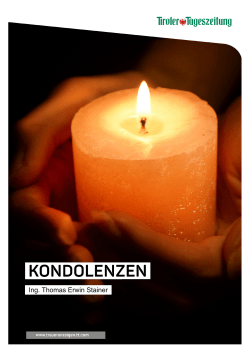 Kondolenzbuch Ing. Thomas Erwin Stainer