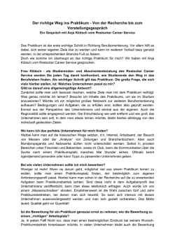 Der richtige Weg ins Praktikum - Von der