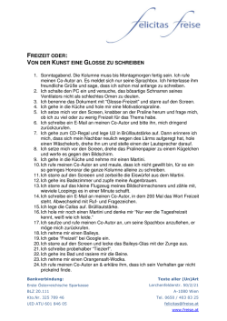 FREIZEIT ODER: VON DER KUNST EINE GLOSSE ZU SCHREIBEN