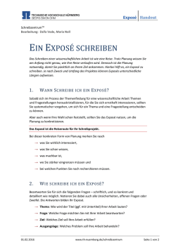 EIN EXPOS&Eacute; SCHREIBEN