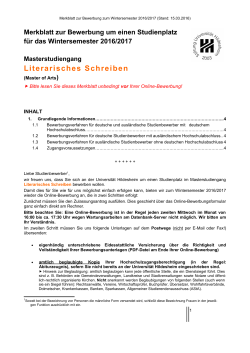 Literarisches Schreiben - Universität Hildesheim