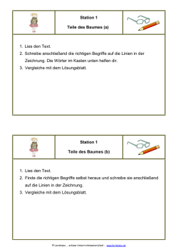 Station 1 Teile des Baumes (a) 1. Lies den Text. 2. Schreibe