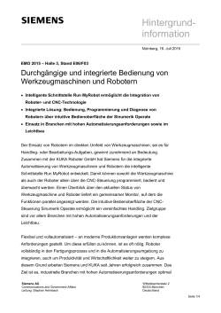 Durchg&auml;ngige und integrierte Bedienung von