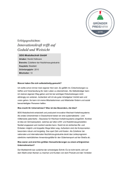 Innovationskraft trifft auf Geduld und Weitsicht