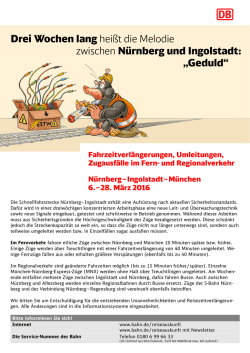 Drei Wochen lang hei&szlig;t die Melodie zwischen N&uuml;rnberg und