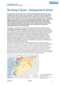 Hintergrund Syrien-Konflikt - Diakonie Katastrophenhilfe