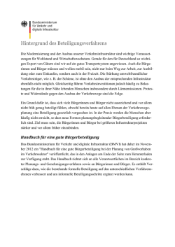 Hintergrund des Beteiligungsverfahrens