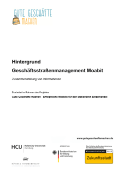 Hintergrund Geschäftsstraßenmanagement Moabit