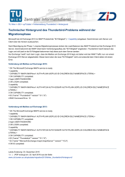 Technischer Hintergrund des Thunderbird-Problems während