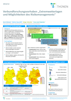 Hintergrund, Forschungsfragen - Agrarrelevante Extremwetterlagen