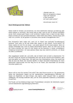 Zum Hintergrund der Aktion - Katholische Jugend Österreich