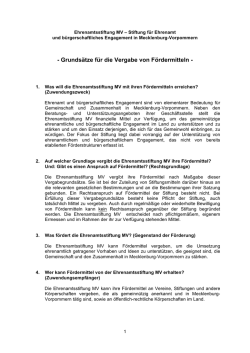 Grunds&auml;tze f&uuml;r die Vergabe von F&ouml;rdermitteln
