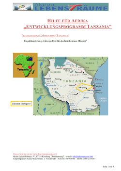 hilfe f&uuml;r afrika &bdquo;entwicklungsprogramm tanzania&ldquo;