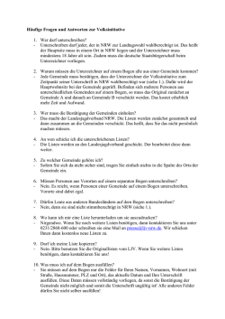 H&auml;ufige Fragen und Antworten zur Volksinitiative 1. Wer darf