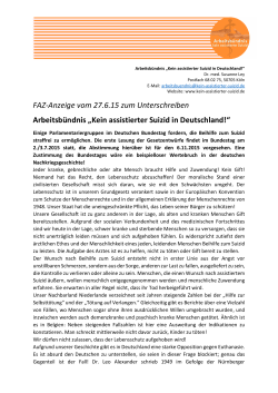 FAZ-Anzeige vom 27.6.15 zum Unterschreiben Arbeitsbündnis „Kein