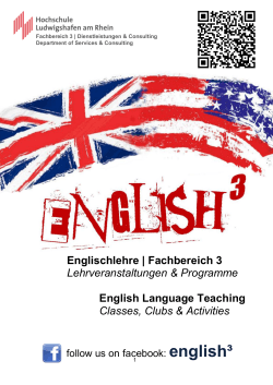 Englischlehre | Fachbereich 3 Lehrveranstaltungen & Programme