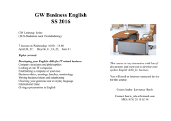 GW Business English SS 2016