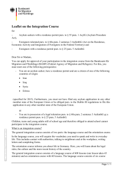 Leaflet on the Integration Course