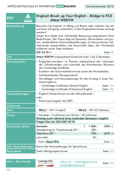 EBU Englisch Brush up Your English &ndash; Bridge to FCE Attest WSKVW