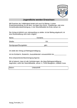 Jugendliche werden Erwachsen