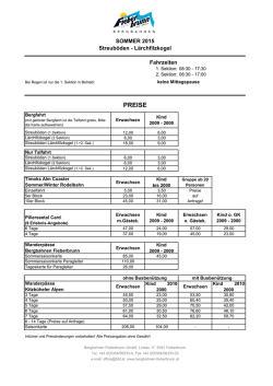 PREISE - Bergbahnen Fieberbrunn