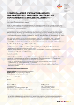 Dortmunder Erkl&auml;rung - Bundeskongress Schulsozialarbeit