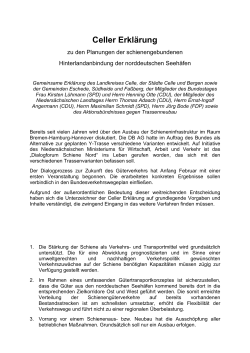 Celler Erklärung - Dialogforum Schiene Nord