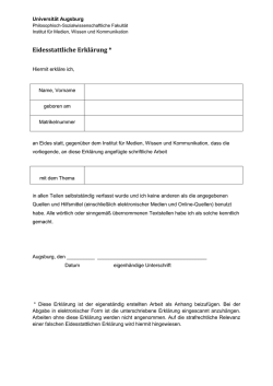 Eidesstattliche Erkl&auml;rung - IMWK