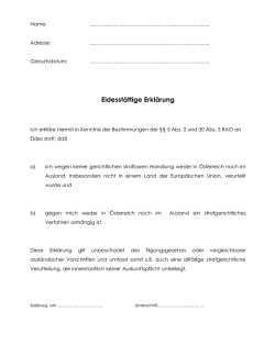 Eidesst&auml;ttige Erkl&auml;rung