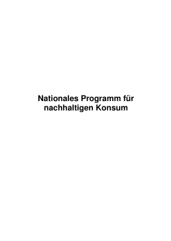 Nationales Programm für nachhaltigen Konsum
