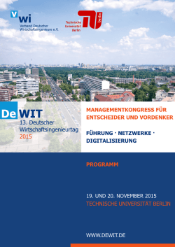 DOWNLOAD DeWIT 2015 Programm